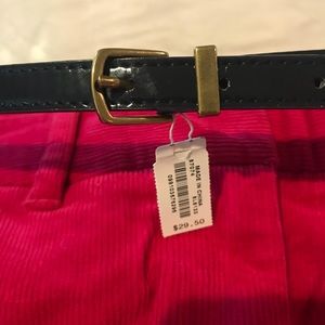 NWT J. CREW Navy Patent Leather Skinny Belt (M)